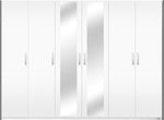 OLYMPIC WARDROBE 6 DOOR W/ MIRROR WHITE # ORC 6-M