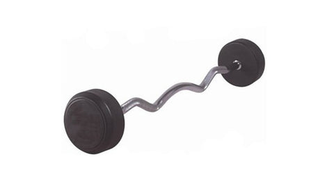 GYM FIXED CURL RUBBER BARBELL 15KG # TZ-3011