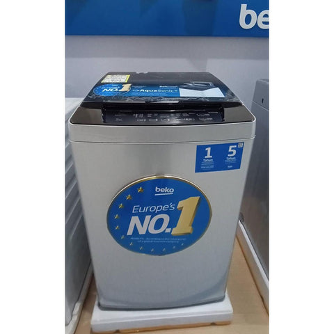 BEKO 10KG AUTOMATIC WASHING MACHINE TOP LOAD SILVER # BTU1008S