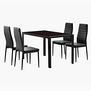HINLIM CREMINI DINING TABLE SET 1+4 117 CHESTNAUT/533 MOCHA # 140016