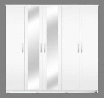 OLYMPIC 5 DOOR WARDROBE 200x51x200 CM WHITE # ORC 5-M