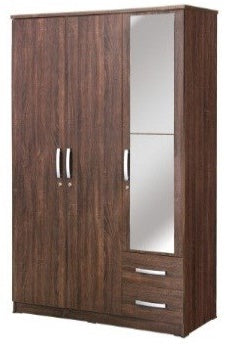 OLYMPIC 3 DOOR WARDROBE W/ MIRROR & DRAWER WHITE 1200x510x2000 # ORC 3-M