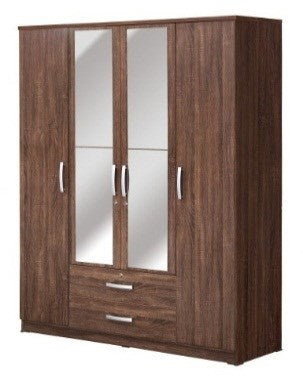OLYMPIC 4 DOOR WARDROBE W/ MIRROR & DRAWER WHITE 1600x510x2000 # ORC 4-M