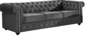 DHK CHESTERFIELF 3 SEATER SOFA DARK GREY