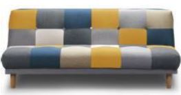 DHK VICTOR SOFA BED PATCHWORK (YELLOW,BLUE,GREY)