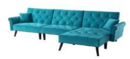 DHK HARPER CORNER SOFA BED BLUE