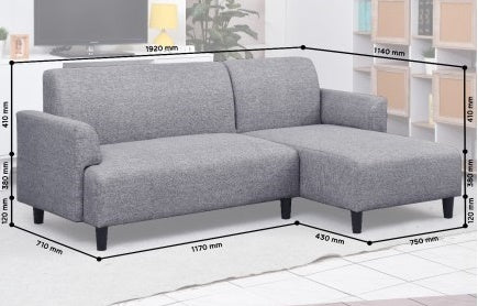 OLYMPIC CAPELLA L-SHAPE SOFA DARK GREY/RED