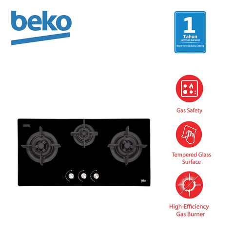 BEKO BULT-IN COOKING HOB 3 BURNER 90CM # HISW 93225 SOB